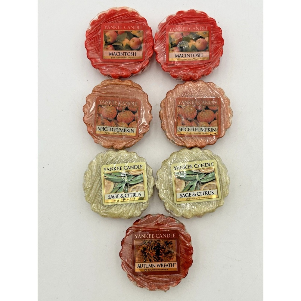 Lot of 7 Yankee Candle Wax Melts Tarts Harvest & Fall Holiday Scents